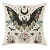 1Pc Witchy Occult Moth Cauldron Raven Moon Pattern Pillowcase Boho Aesthetic Throw Cover For Home Sofa Bedroom Decor