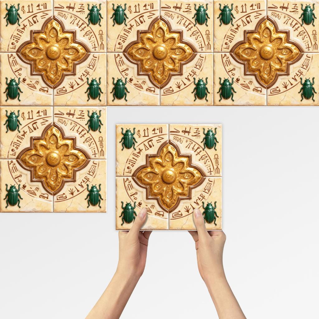 Waterproof 3D Tile Stickers Self-Adhesive PVC Wall Decals - Herringbone & Brick Style for Kitchen Backsplash Decor - Multi Designs