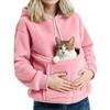 Men's And Women's Unisex Fashion Casual Top Solid Color Long Sleeve Pet Pocket Hoodie Sweatshirt