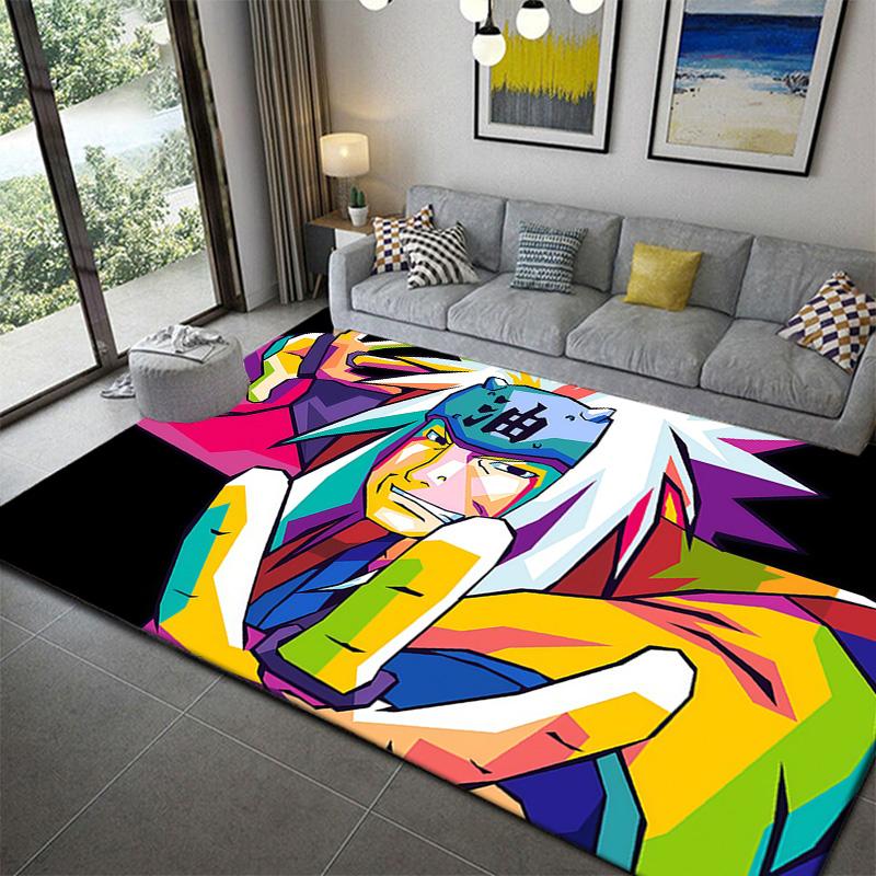 Naruto Trendy Anime Print Area Rug Durable Non-Slip Mat for Living Room Decor 60x90cm