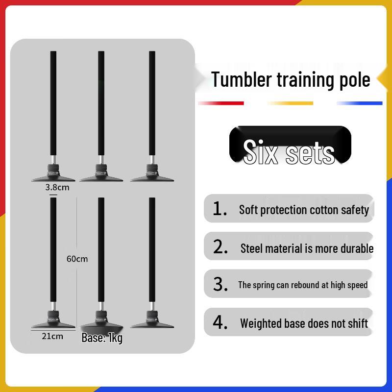 

Yayíng 6-Pack Black Tumbler Training Poles with Bases