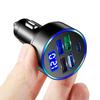 4 Usb Port Type-c Fast Car Charger Led Digital Display Real Time Monitor With Voltage Detection