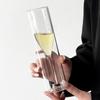 Double Wall Champagne Glasses - Elegant Crystal-Design Tulip & Flute Cups for Weddings, Cocktails & Toast, Shatter-Resistant