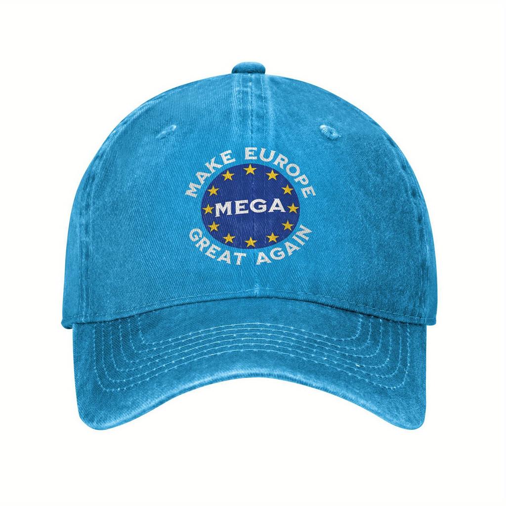 New Fashion Baseball Cap Make Europe Great Again Star Baseball Caps Casual Distressed MEGA EU Snapback Cap Unisex Outdoor S