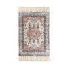 Persian Style Hand-Knotted Floor Mat With Tassels Retro Ethnic Geometric Printed Area Rugs Kitchen Bedroom Bath Non-Slip Carpet