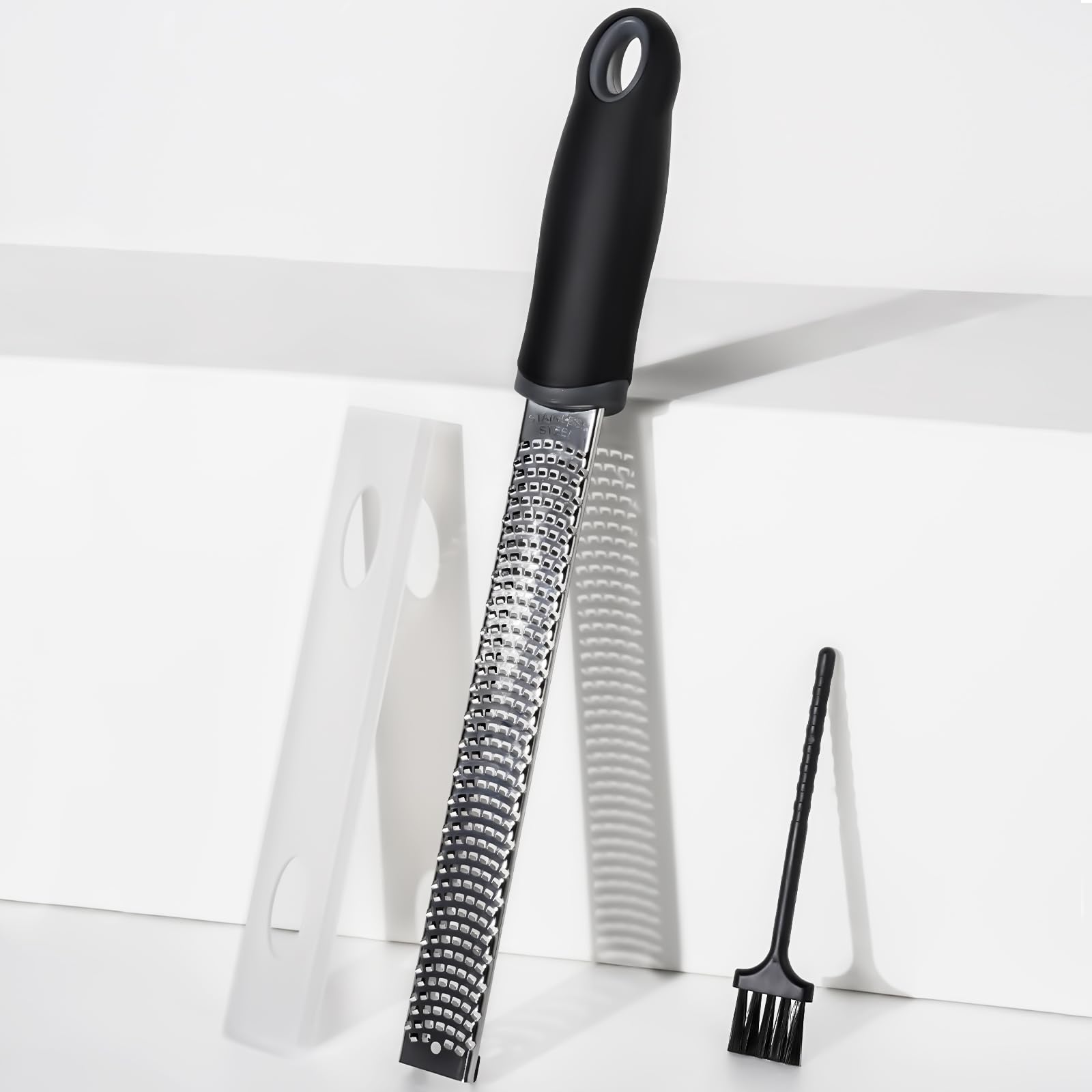 

friNk Cheese Grater to Cheese Stainless Steel and Brush [Easy Shave] Grater, Slicer, Mini, [Case Included] сірий колір