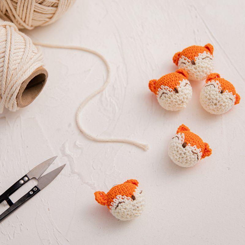 Crochet Beads Cute Animal Lion Fox Diy Molar Knitting Jewelry Crib Baby Sensory Baby Toys Children'S Products