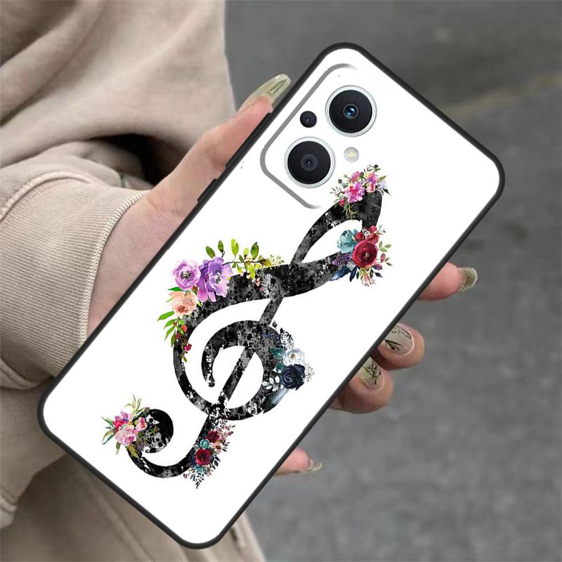Treble Clef Music Note Case For OPPO Reno 14 10 11 12 13 Pro 11F 12F 13F 14F 7 8 Lite OPPO Find X9 X8 X5 Pro Cover