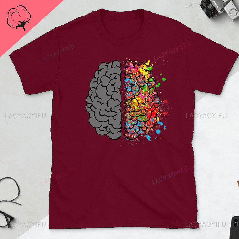Funny Part of The Brain Color Chart High Quality Tshirt Neurology Print Harajuku Unisex Summer Short Sleeve Gift Tshirt Tops