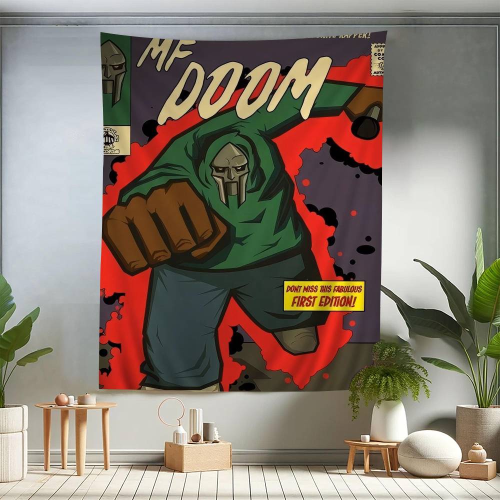 Rap Singer MF DOOM Printed Large Wall Tapestry Hanging Tarot Hippie Wall Rugs Dorm Home Decor