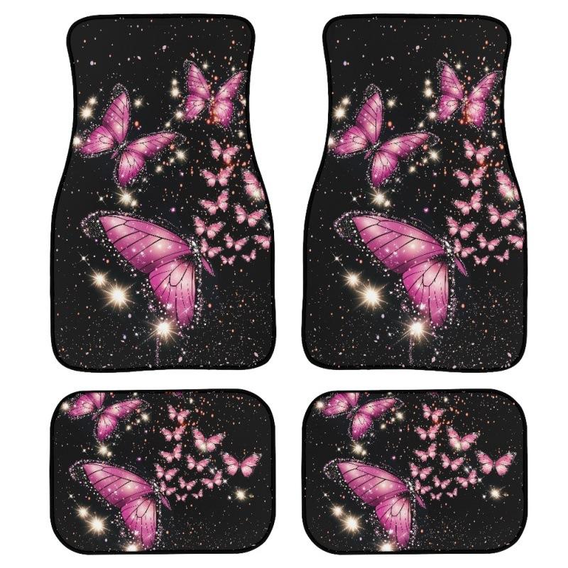 Butterfly Full Print Car Floor Mat Four-Piece Floor Mat Car Truck Universal