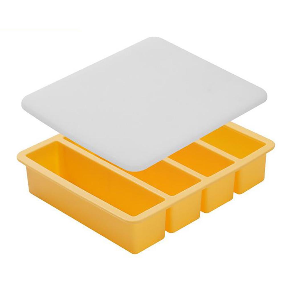 Ice Cube Tray with Lid Stackable Freezer Ice Trays Large Rectangular Ice Cube Mold Easy-Release Ice Cube Mould Kitchen Items