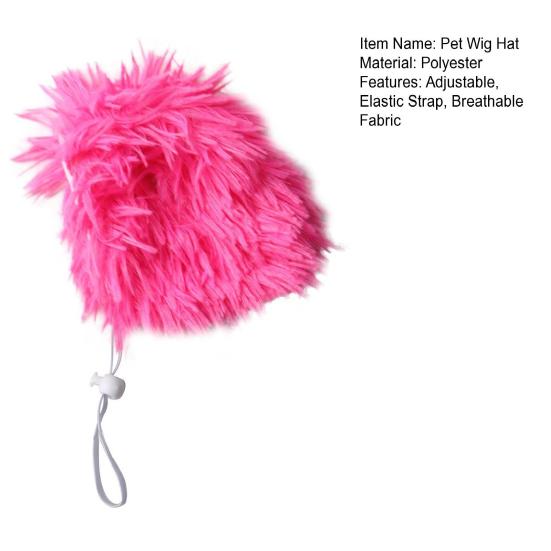 Pălărie perucă pentru animale de companie Material respirabil Căptușeală Ușoară Stil de păr afro amuzant Perucă pentru pisici cu bandă elastică extensibilă Cataramă reglabilă Accesoriu pentru câini