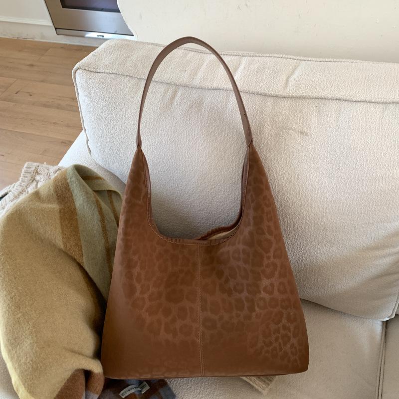 Retro Fashion Leopard Print Bag Casual Large Capacity Shoulder Bag Autumn New Fashion Underarm Bag Women