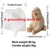 3D Cartoon Hedgehog Groundhog Silicone Candle Mold DIY Cute Animal Handmade Scented Candle Gypsum Mould Home Decor Gift