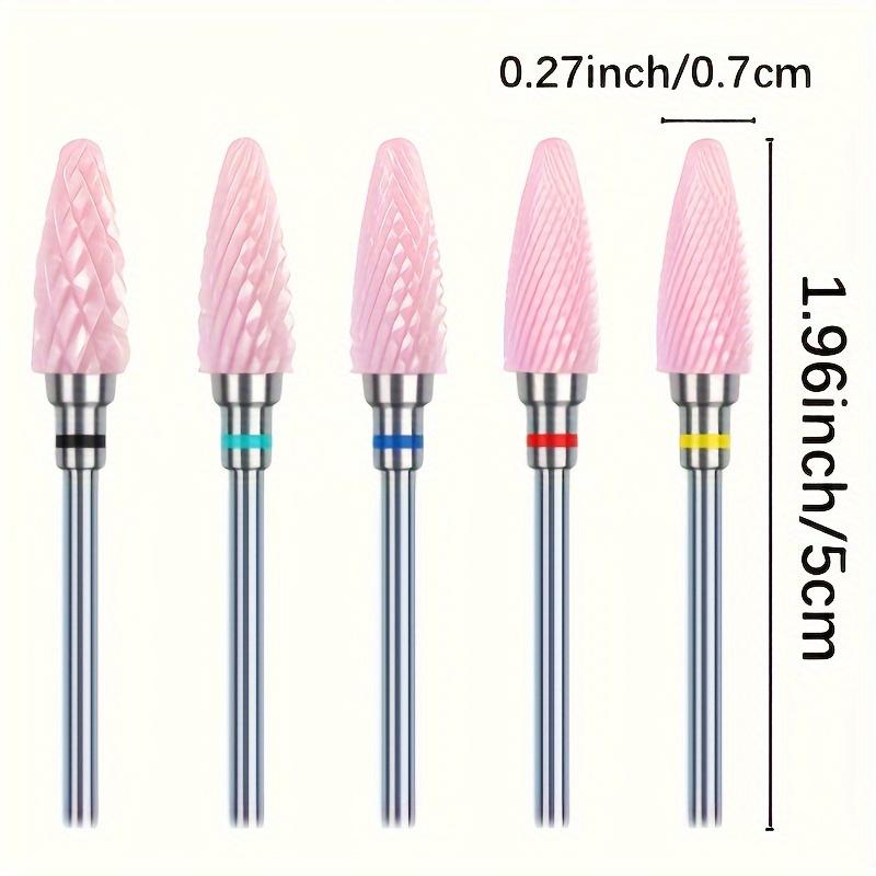 2PCS Brocas de Unha de Carboneto de Tungstênio Removedor de Esmalte Gel 3/32 Polegadas Limas de Arte de Unha Fresas para Cutícula Para Manicure Pedicure