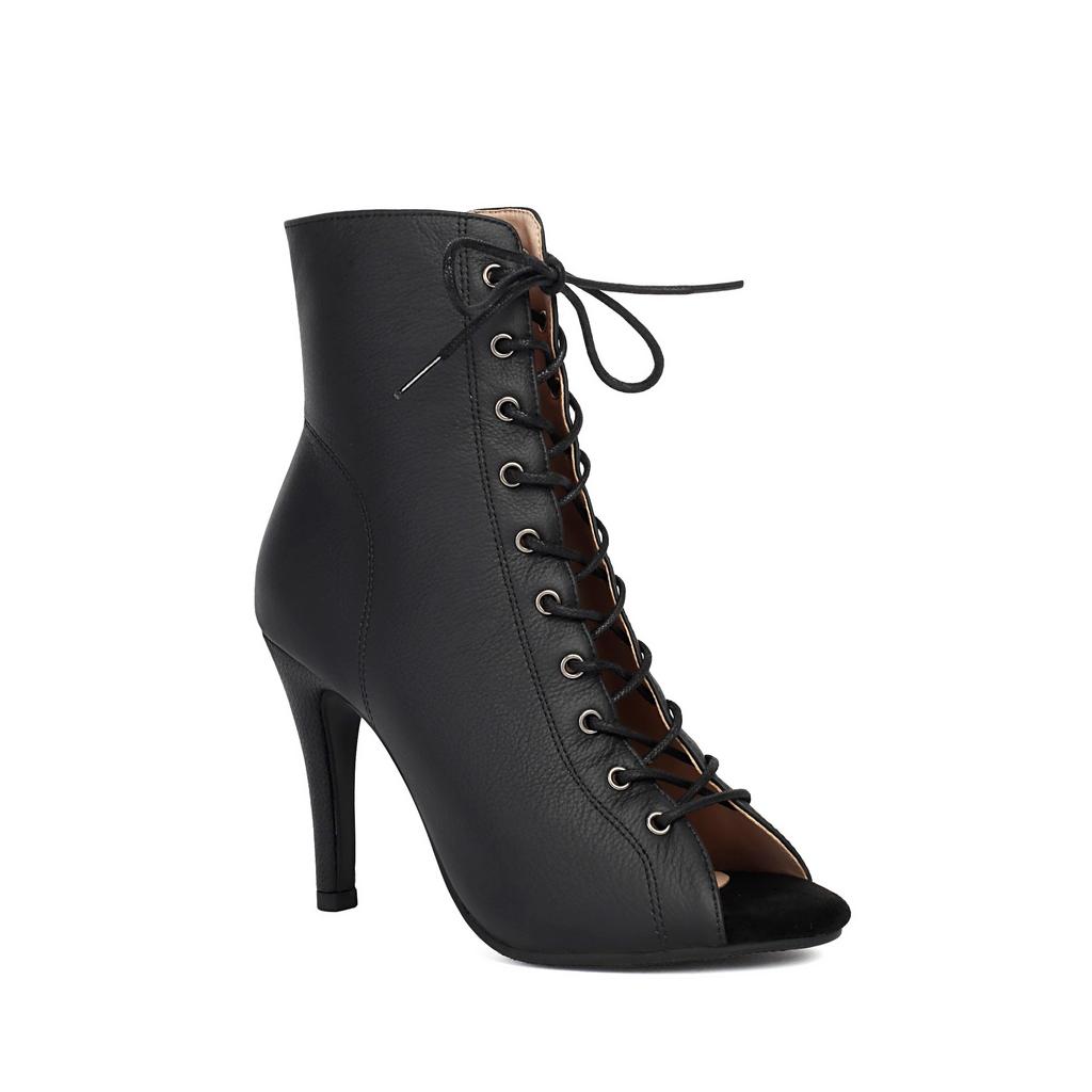 Lace-up Short Boots JAZZ Cool Boots Women's Heels Fish Mouth Dance Shoes Stiletto Jazz Dance Large Size High Heels