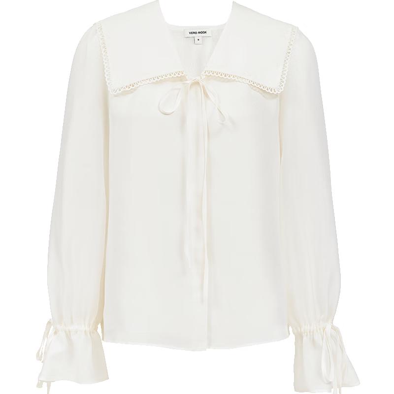 VEROMODA Women s Navy Collar Embroidered Blouse L