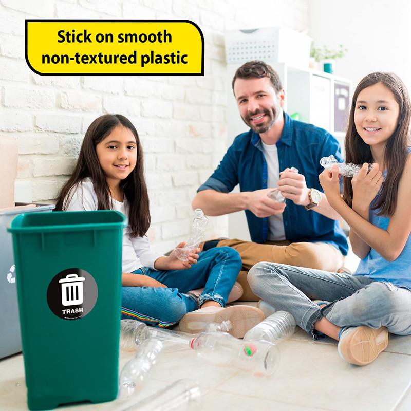 5-Inch Waterproof Recycling Bin Stickers: Ideal for Trash Cans & Automotive Decoration 50pcs