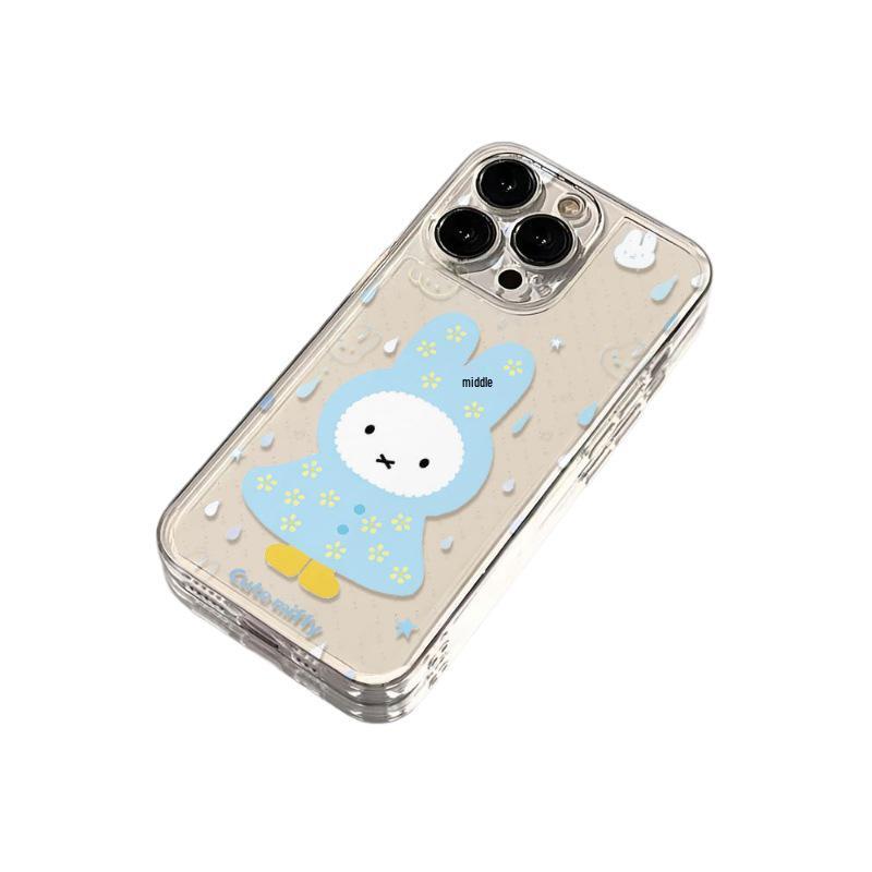 Miffy Rabbit Transparent Space Case for iPhone 17 Pro Max with Precise Cutouts for Models 11, 14, 15, 16 Pro
