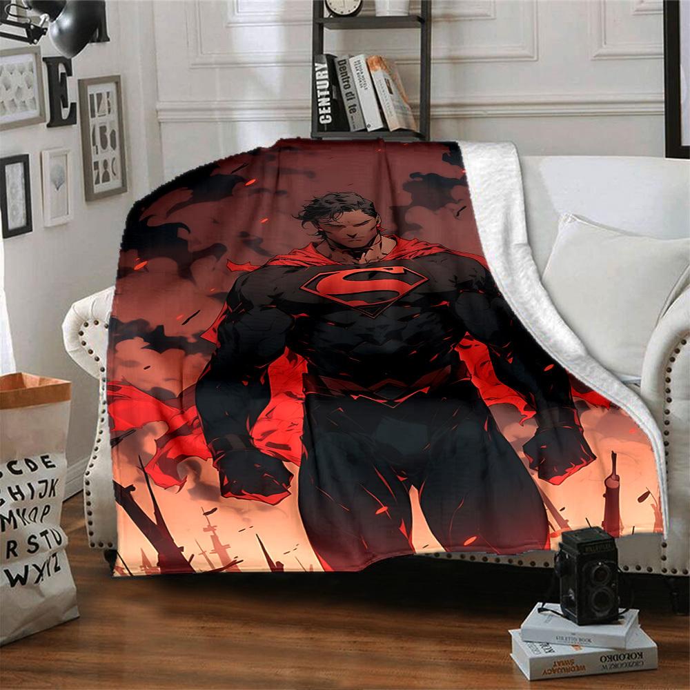 1pc Superman Black Suit Flannel Blanket Soft Warm Throw for Home, Office, Travel, All-Season Cozy Bedding GiftL1100