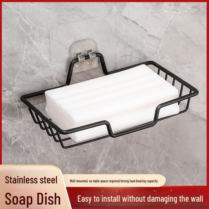 Stanzfreies wandmontiertes Seifen- und Schwamm-Abtropfgestell für Haushaltsspüle