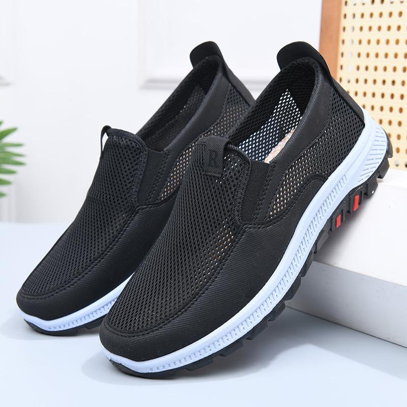 Breathable Men's Vulcanized Shoes, Summer Mesh Breathable Hiking Shoes, Comfortable Travel Shoes Suitable for Outdoor Activities