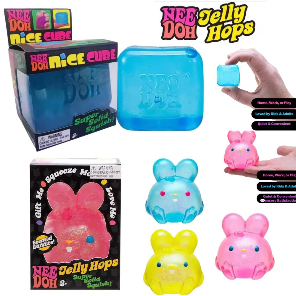 Needoh Nice Cube Squishy Fidget Toy Sensory Stress Relief Anti-Anxiety Focus Decompression Relax Squeeze Desk Toy for Adults K