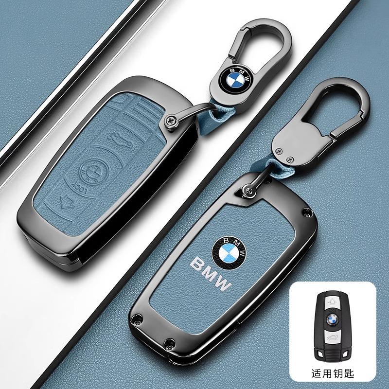 BBKT7 Zinc Alloy Leather Car Smart Key Case Cover for BMW 1 3 5 7 Series X1 X3 X4 X5 F10 F15 F16 F20 F30 F18 F25 M3 M4 E34 Sticker