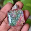 Lab-Created Opal Pendant 925 Sterling Silver Monarch 104 ct Square Gem October Birthday Birthstone