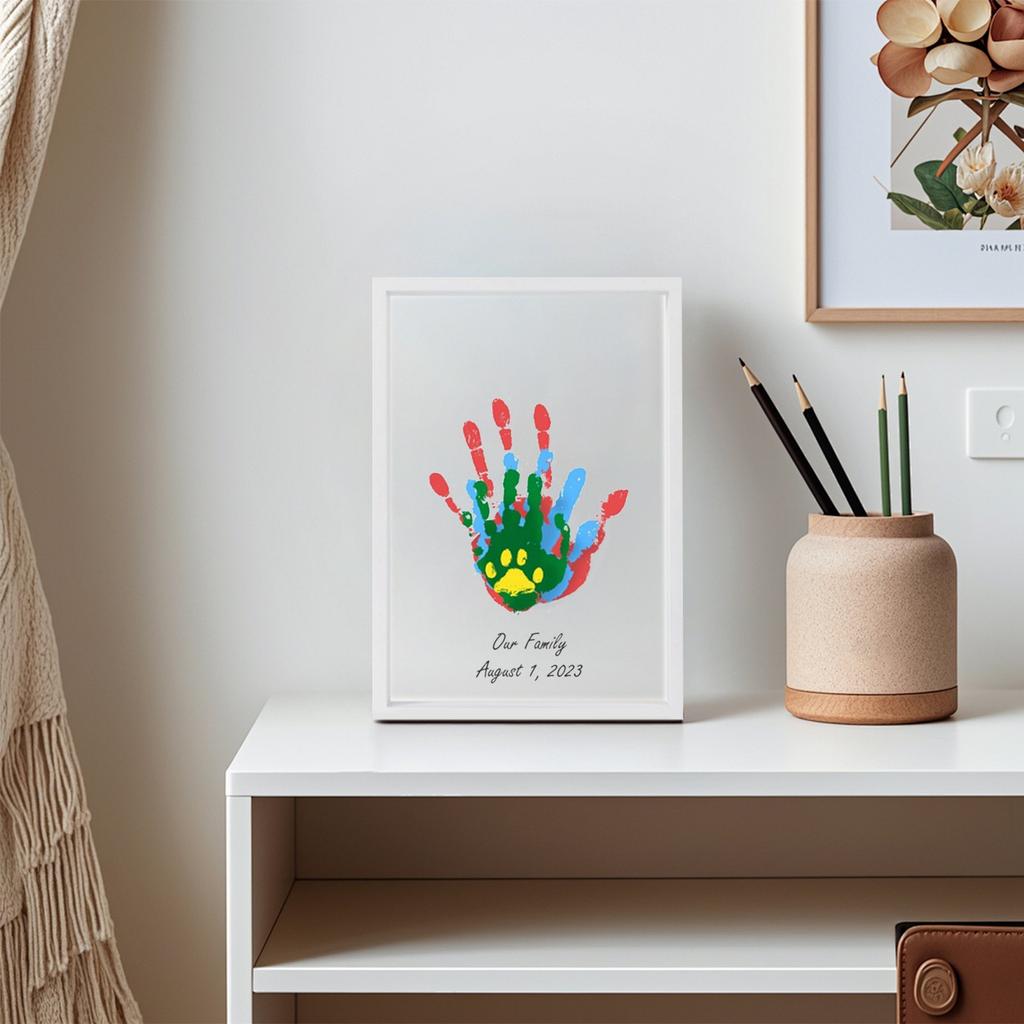 Family Handprint Paint Set DIY, Baby Handprint Gift For Mom, Parents, Grandparents, 6 Safe And No Poison Paints1ml