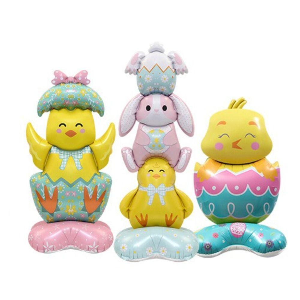 Aluminum Film Easter Rabbit Balloon Large Size Easter Balloon Standing Bunny Balloon Kids Party