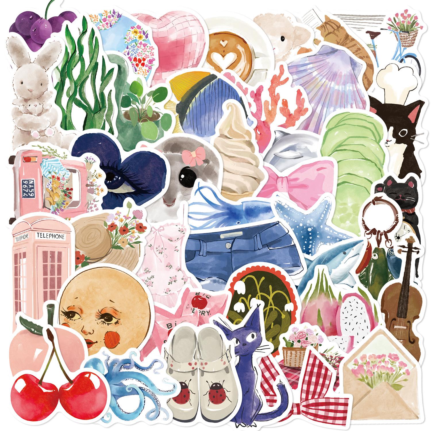 

50 Розовых Эстетических Эстетических Граффити Наклеек Гитара Ноутбук Чемодан Сделай Сам Водонепроницаемые Наклейки