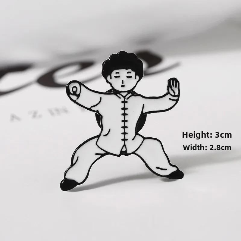 Kung Fu Legierung Tropfender Charakter Brosche - Cartoon Stil Anhänger für Taschen