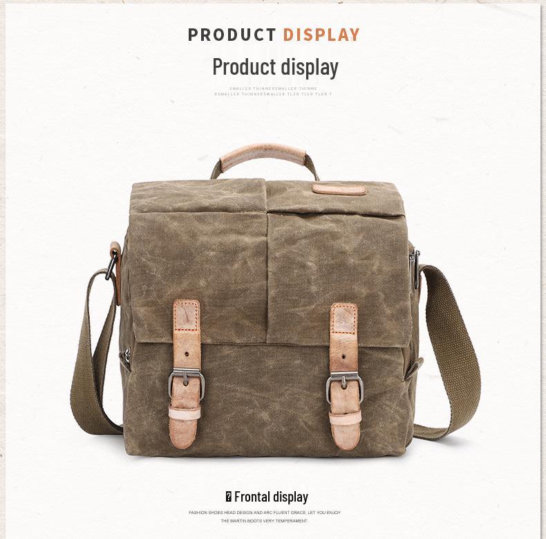 Geantă crossbody impermeabilă din pânză de bumbac pentru aparate foto SLR - Geantă de umăr unisex pentru fotografie
