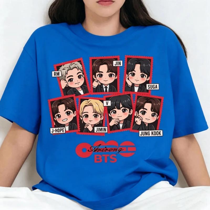 New Summer BTS Arirang World Tour Graphic Unisex Shirt Children Size Hot Kpop Men's Women's Fashion Tshirt Family Matching