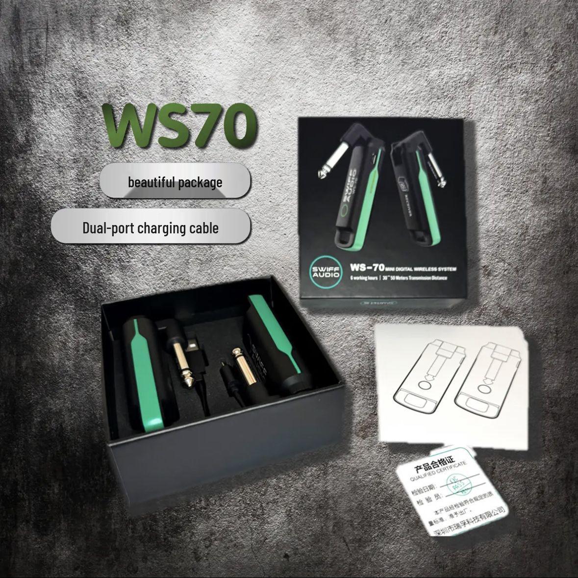 Ruifu WS70/WS70+ Rechargeable Wireless Guitar/Bass Transceiver