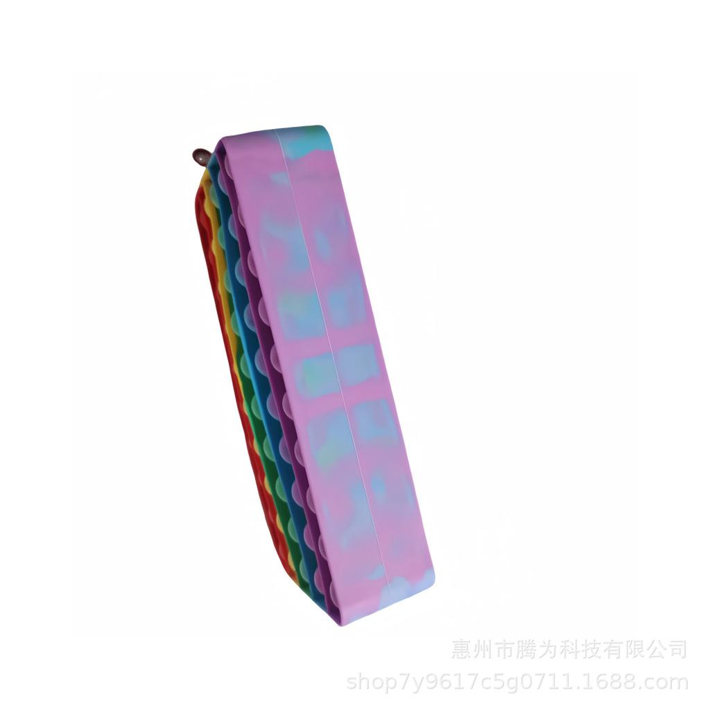 New Colorful Silicone Pencil Case with Fun Bubble Design for Kids' Creative and Educational Storage