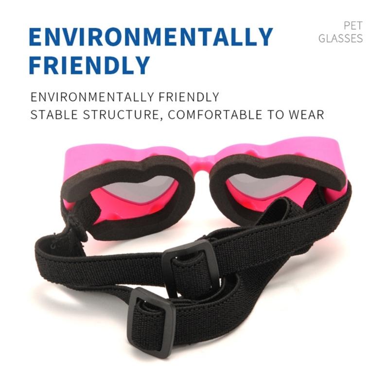 Cute Heart Design Dog Sunglasses PC Lens Wind Sand Dust Proof Protective Eyewears For Pet Walking Running