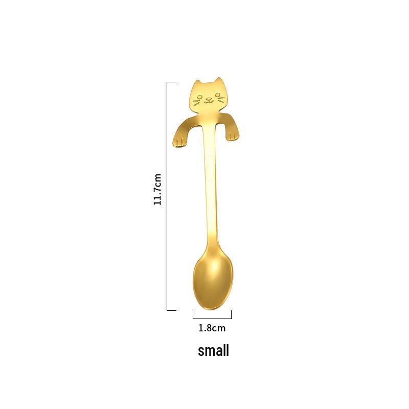 Creative Stainless Steel Cat Spoon - Cartoon Coffee & Stirring Spoon