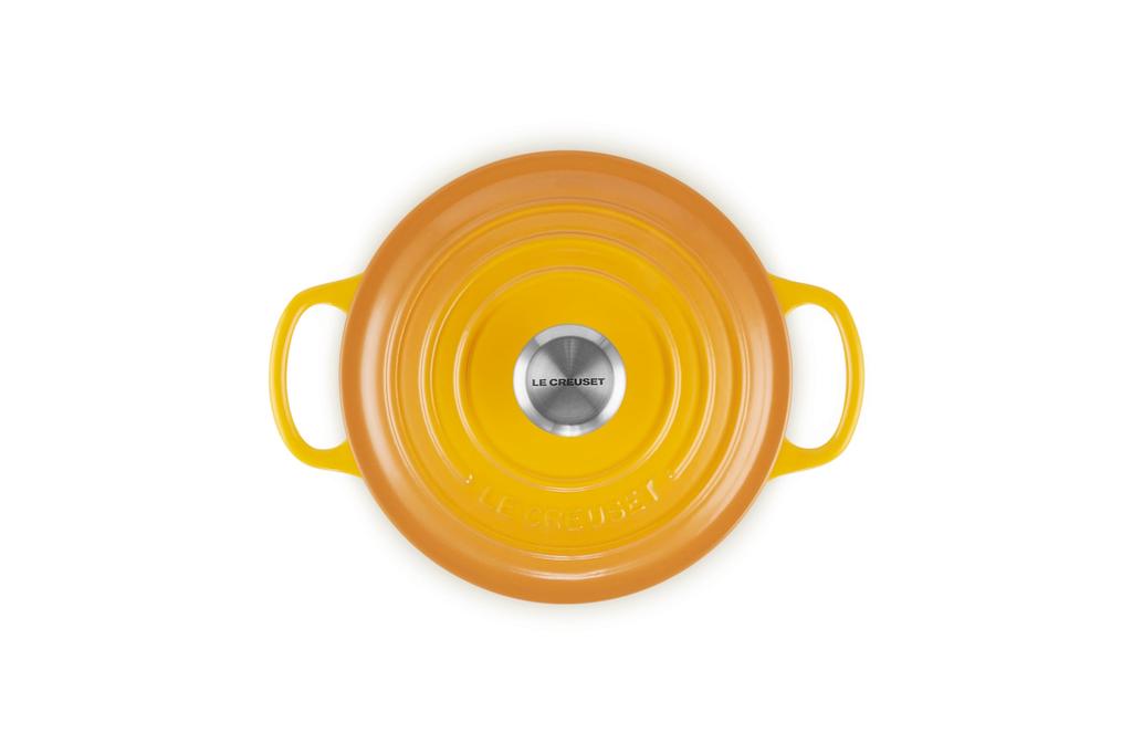 Le Creuset Enameled Cast Iron Pot Signature Cocotte Ronde 18cm Nectar Stainless Steel Knob Oven Dishwasher Safe