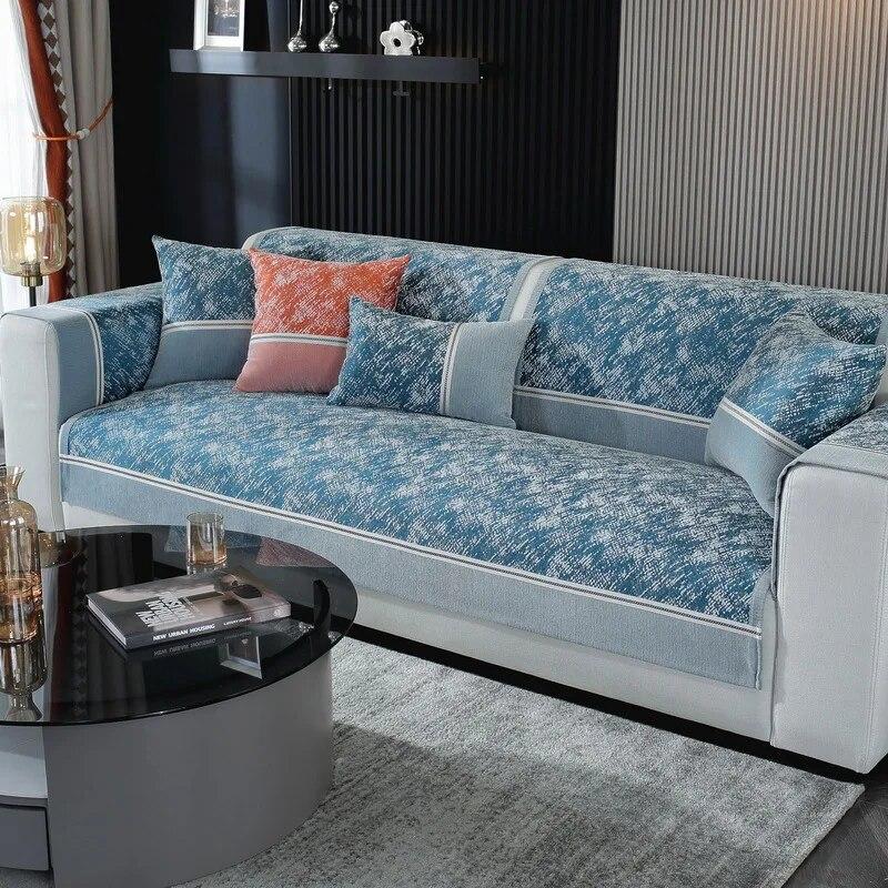 

Универсальная подушка для дивана Four Seasons, подушка для дивана из синели, полотенце для спины, полное покрытие, современная простая нескользящая подушка для дивана 50x30cmx1 pillowcase