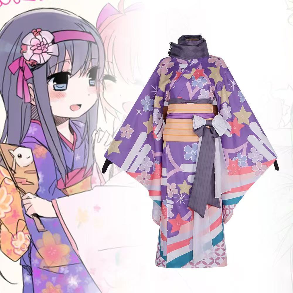 Puella Magi Madoka Magica Kaname Madoka Cosplay Kimono Anime Carnival