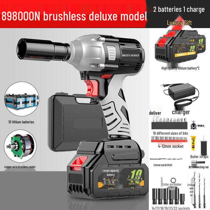 Drehmomentstarker bürstenloser Akku-Schlagschrauber mit Lithium-Akku für Holzbearbeitung und Autoreparatur