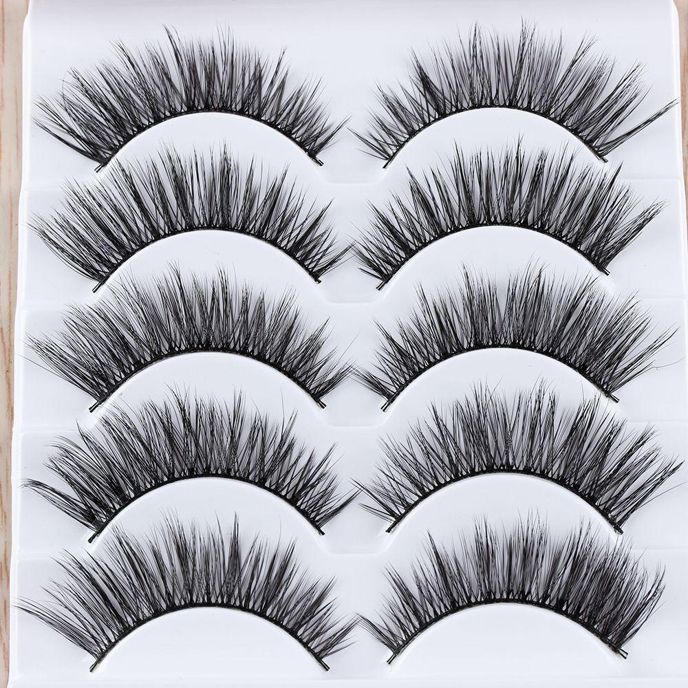Fashion Multilayer Glam Wispy Fluffy False Eyelashes Natural Long Thick Cross Extension Tools