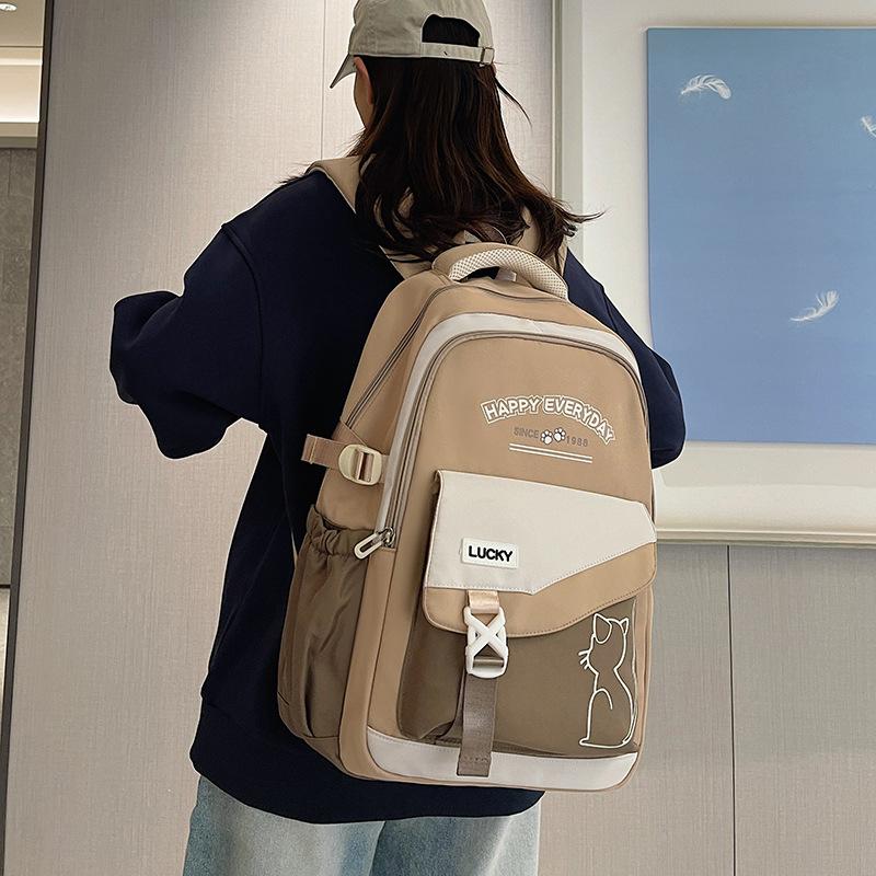 New schoolbag retro college style high school student backpack Korean version ins trendy college student couple backpack
