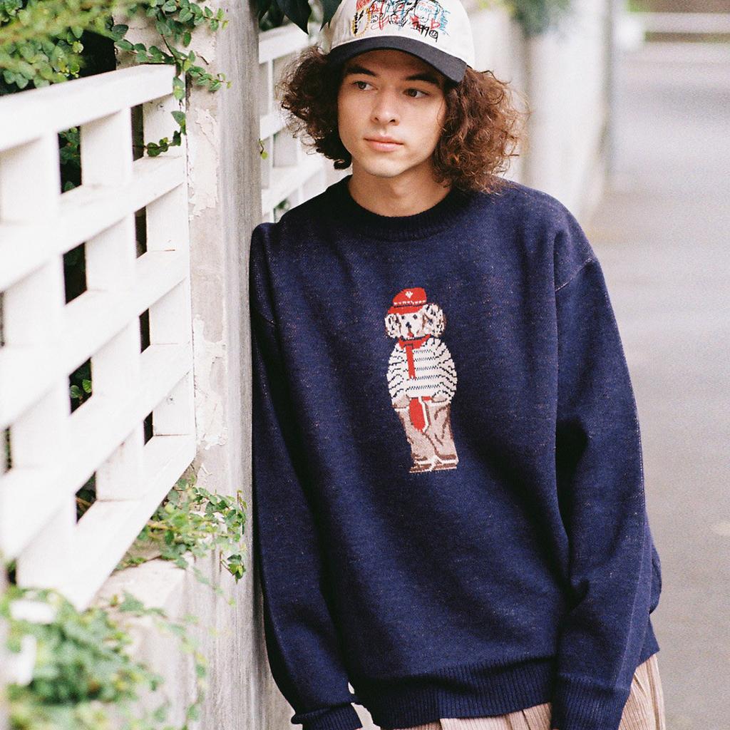 CONICHIWA BONJOUR Classic Animal Knit (Navy)
