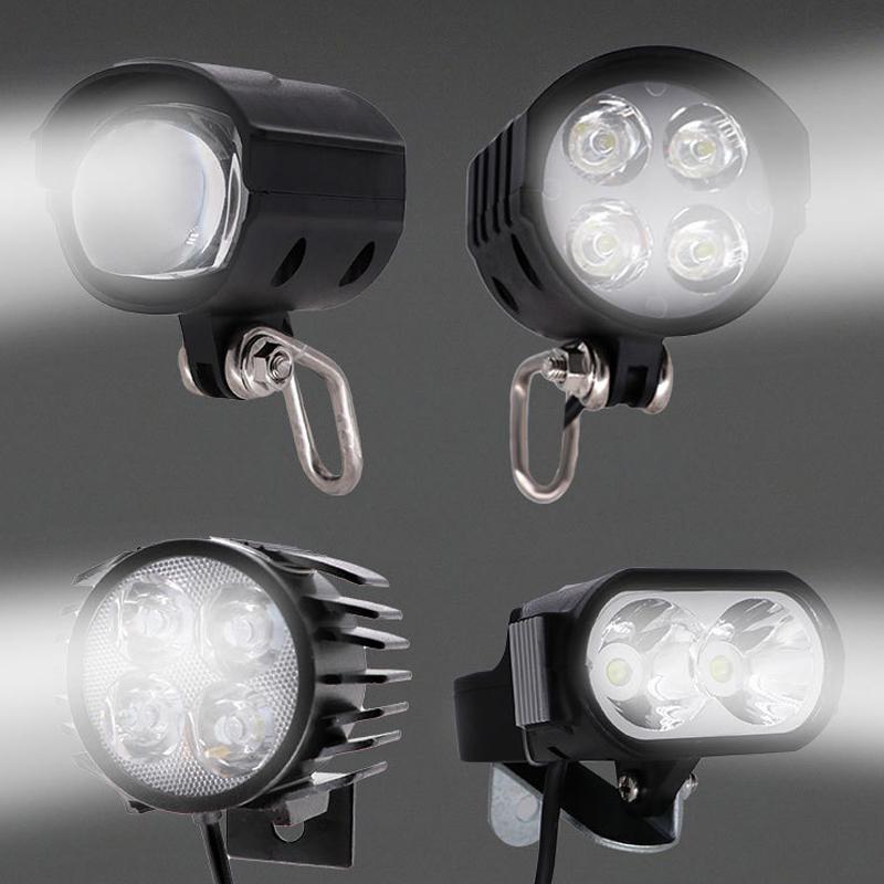36-72V Światło do Roweru Elektrycznego z Klaksonem 12W LED Przednie Światło do Hulajnogi Elektrycznej Wodoodporny Reflektor Rowerowy do E-Roweru