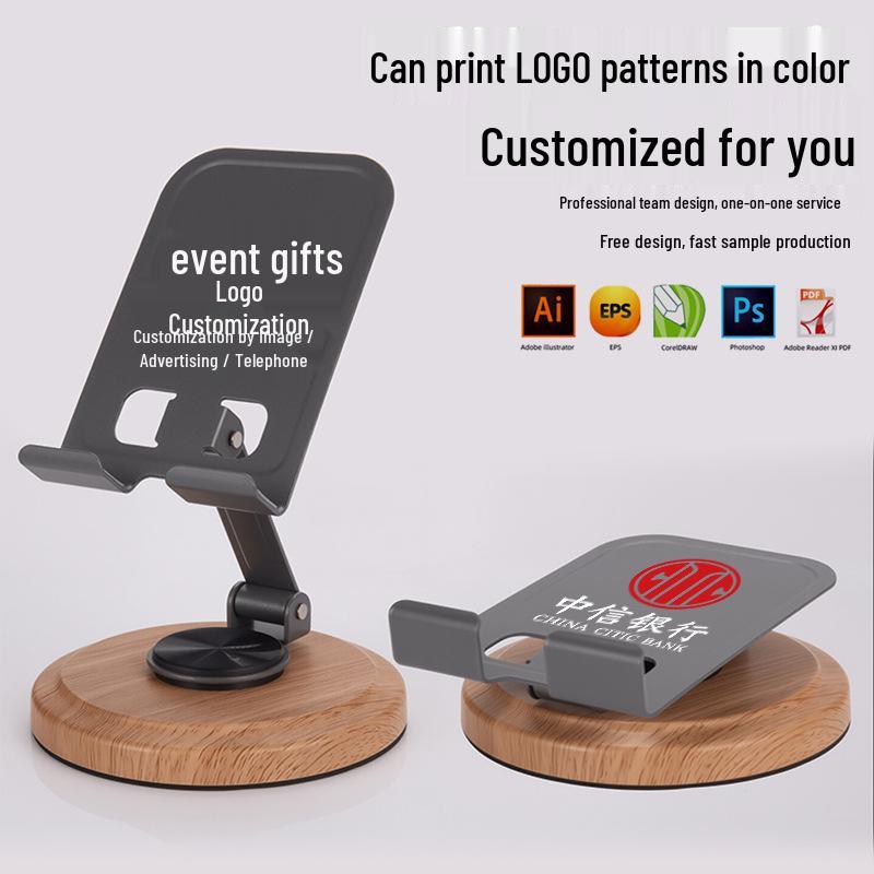 

All-Metal Custom Text Rotatable Phone Stand for Desktops - Ideal Corporate Gift or Trade Show Giveaway