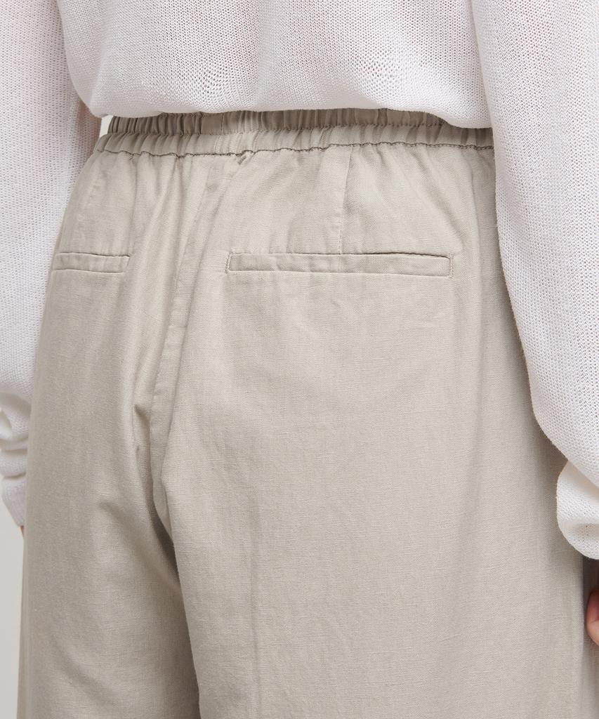 MUSINSA STANDARD WOMAN Women'S Cotton Linen Wide Elastic Waist Pants [Light Beige]